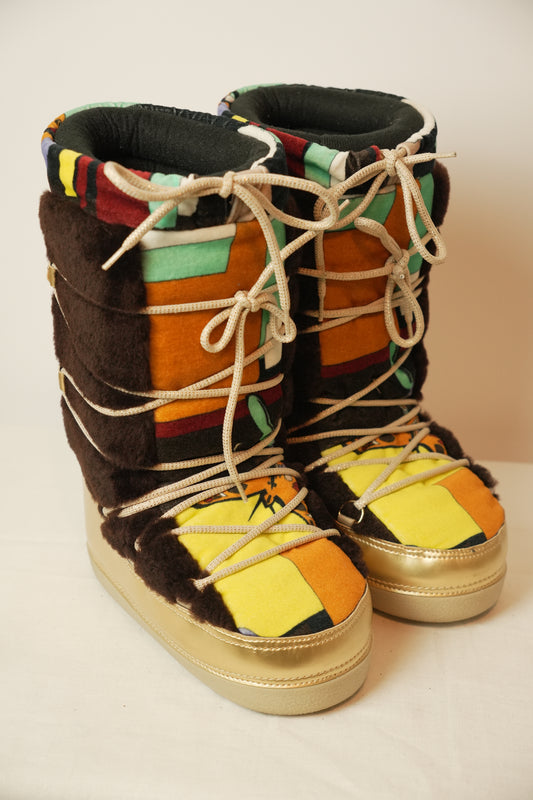 Emilio Pucci Pattern Moon Snow Boots