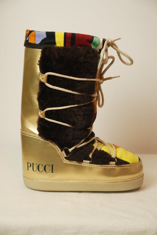 Emilio Pucci Pattern Moon Snow Boots