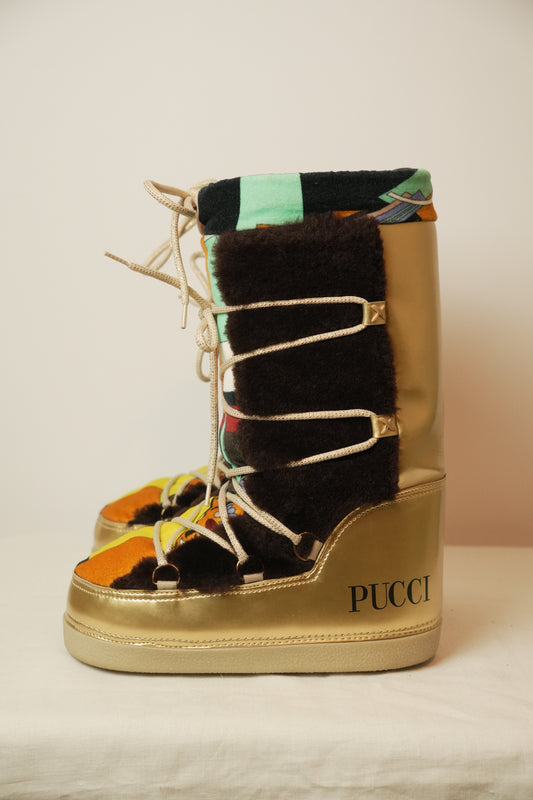 Emilio Pucci Pattern Moon Snow Boots