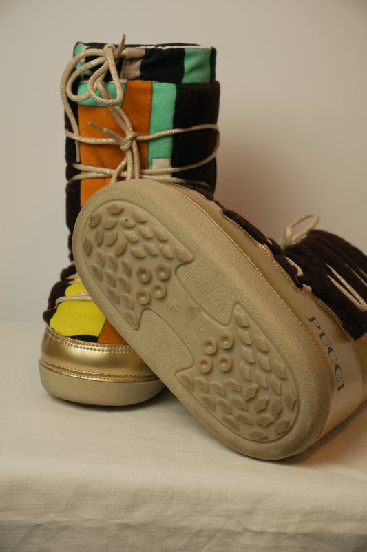 Emilio Pucci Pattern Moon Snow Boots