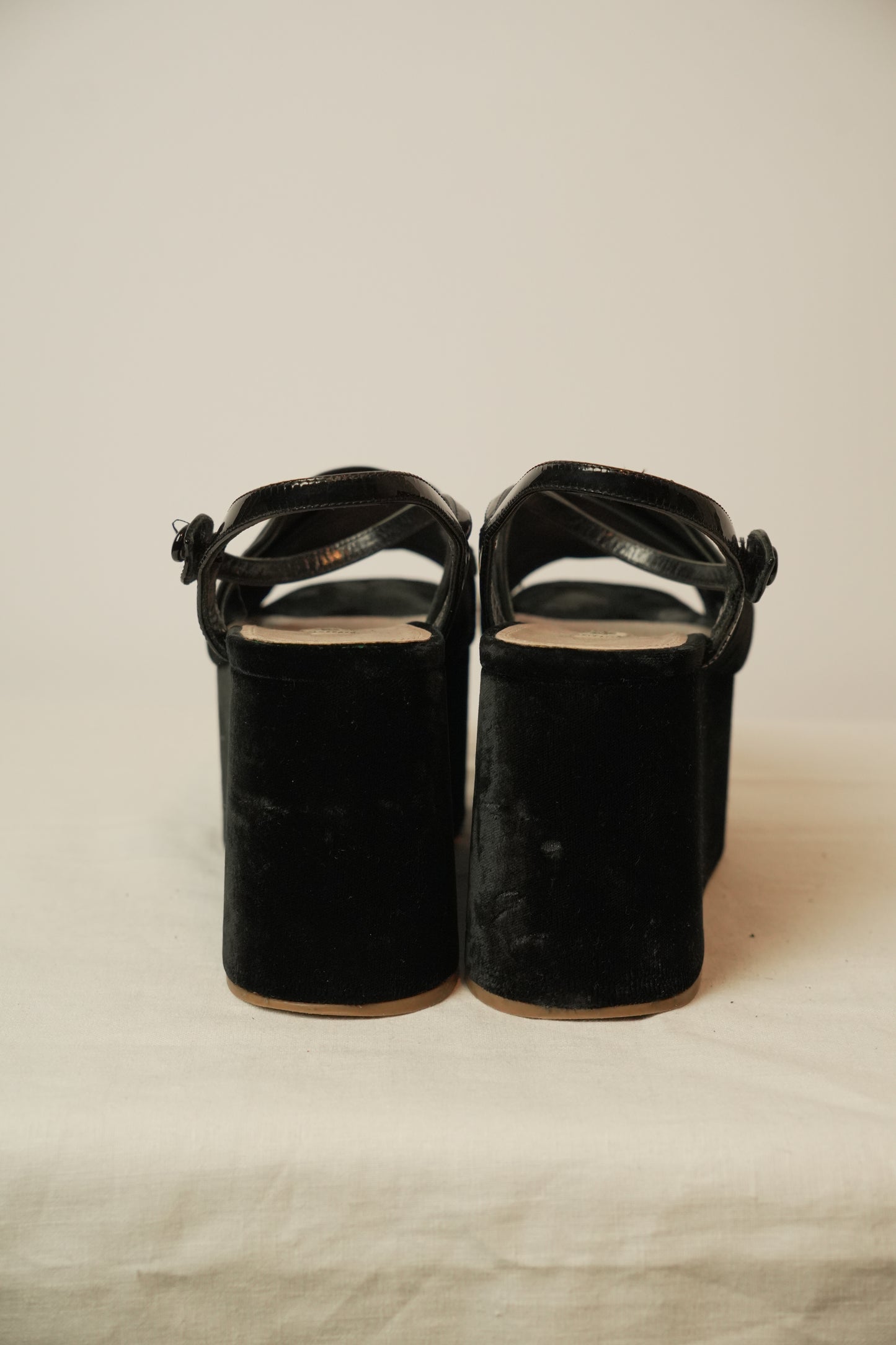 Miu Miu Velvet BNIB Wedge Platforms Sz 38.5