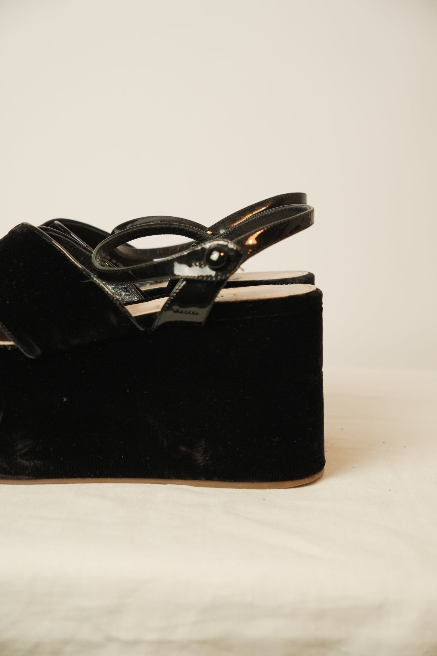Miu Miu Velvet BNIB Wedge Platforms Sz 38.5
