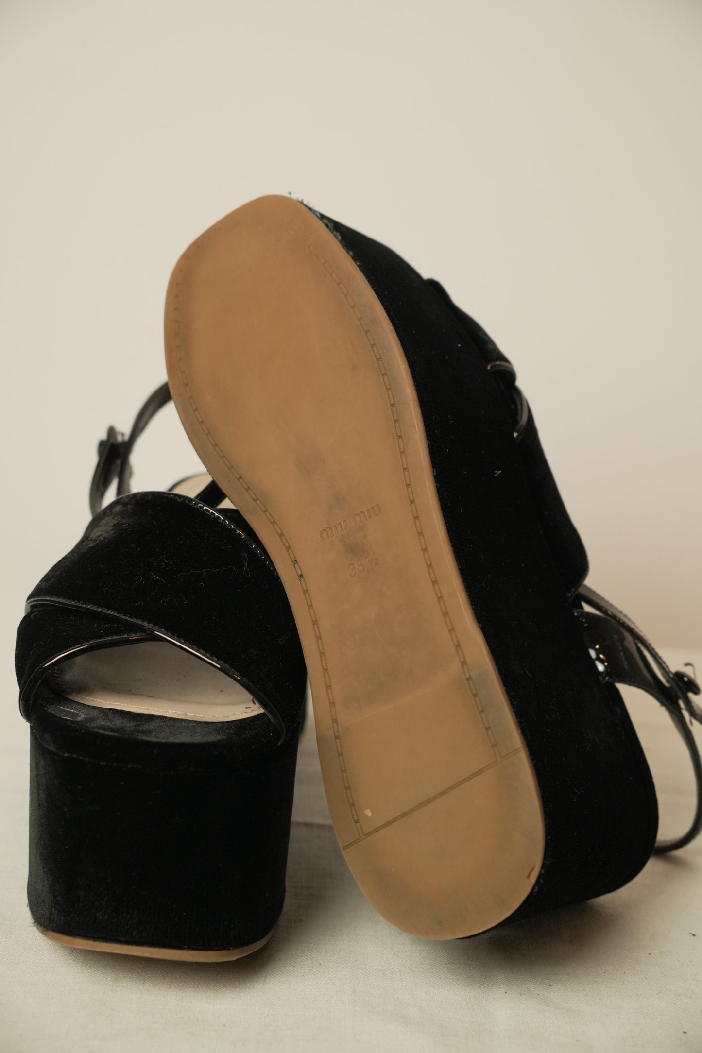 Miu Miu Velvet BNIB Wedge Platforms Sz 38.5