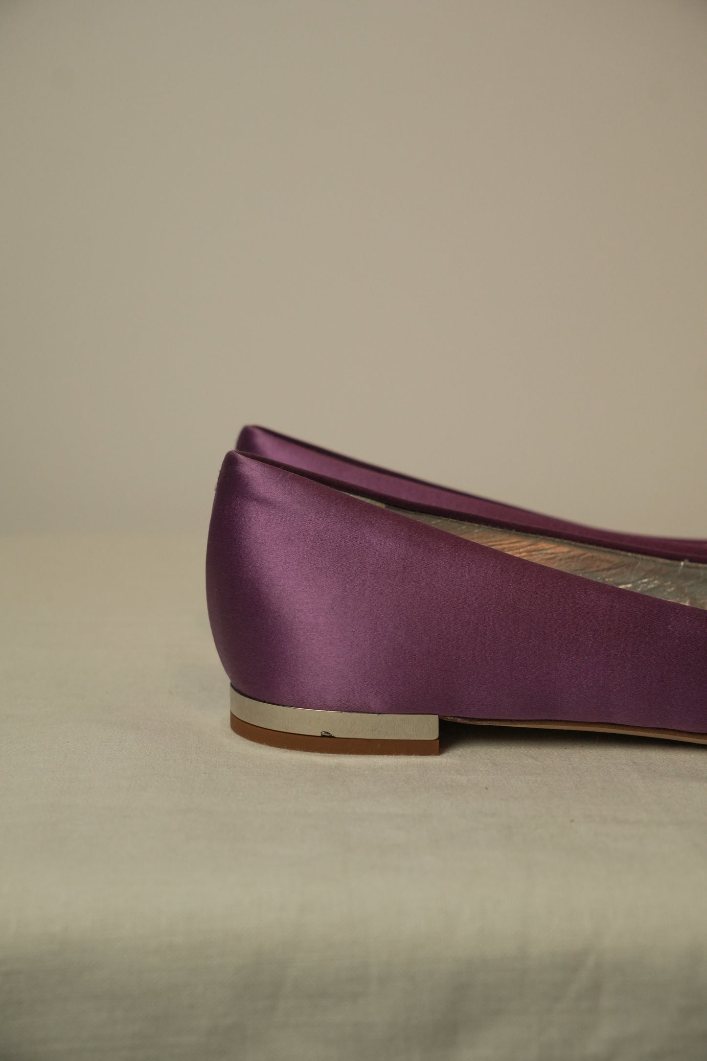 Giuseppe Zanotti Satin Flower Motif Purple Flats Sz 38 BNWB