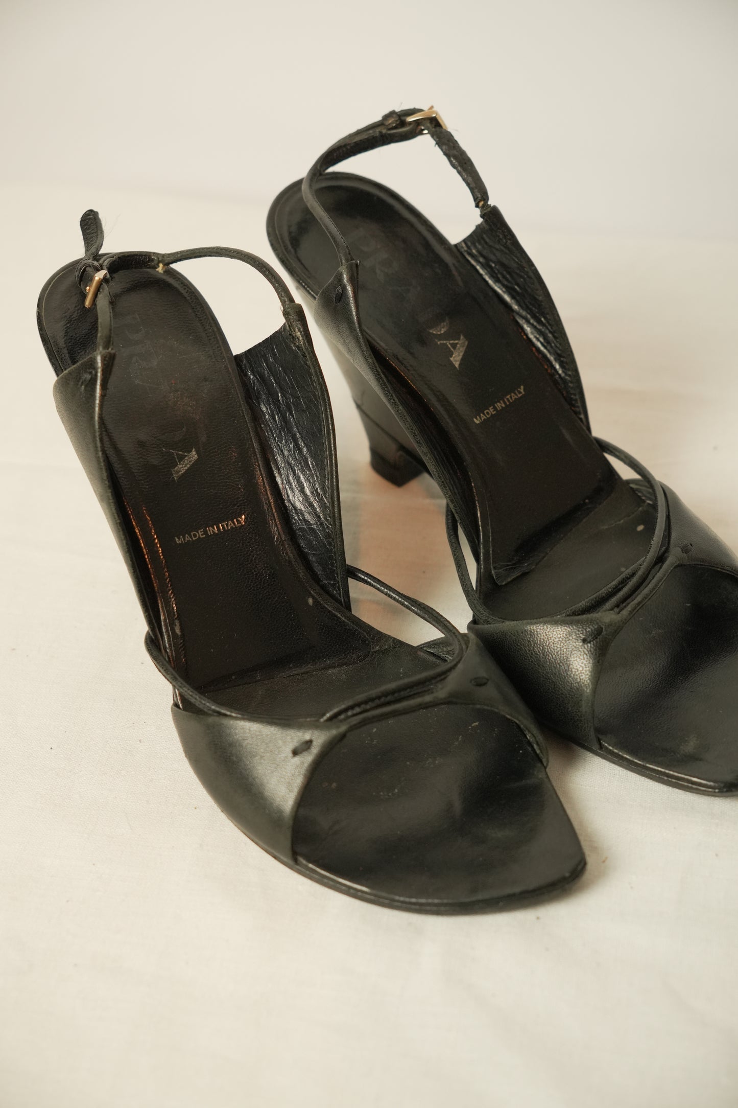 Prada Leather Strappy Wedges Sz 38