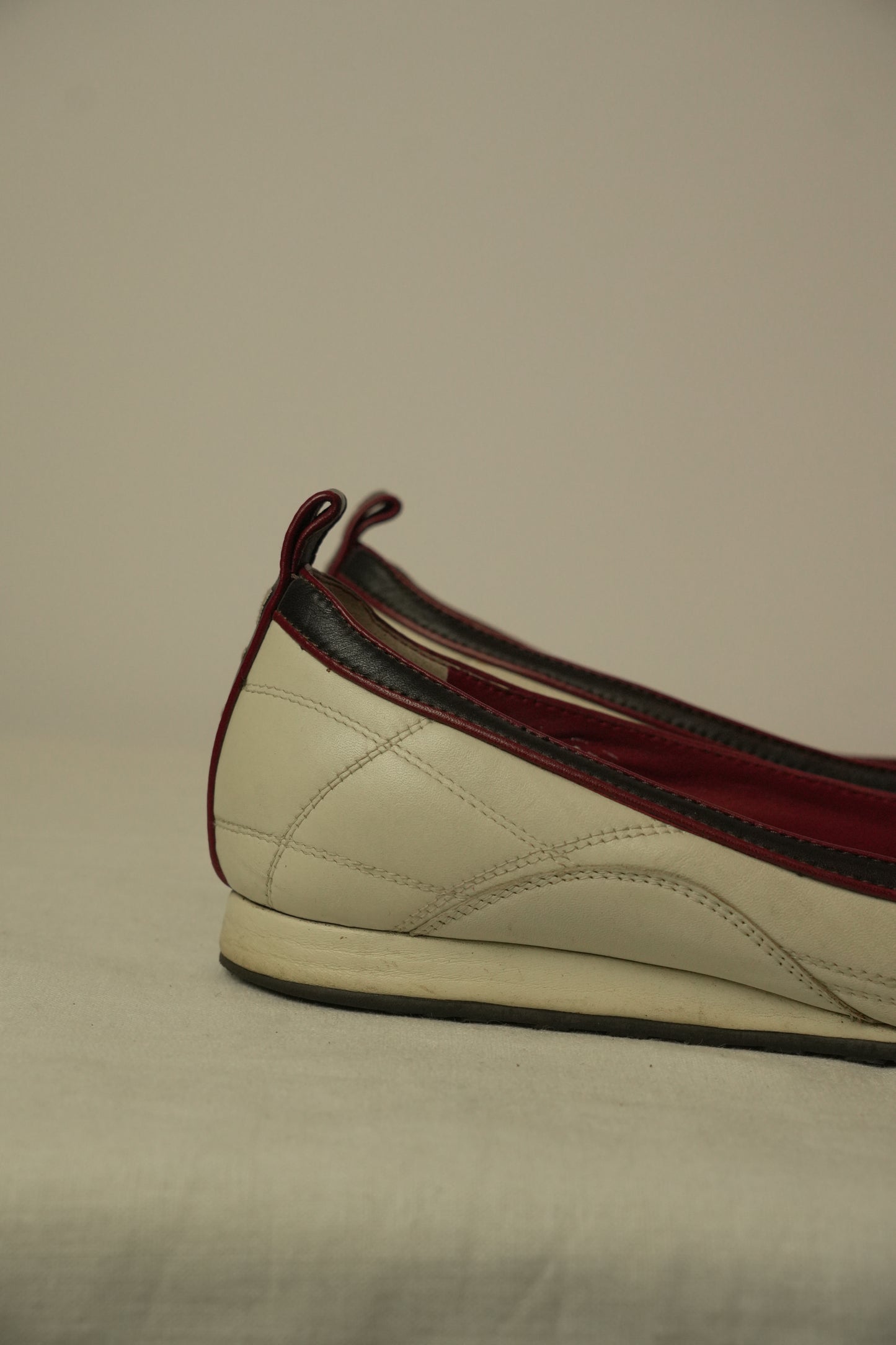 Celine Flats  Leather White x Black 2002 World Cup Sz35.5