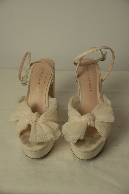 Loeffler Randall Bow Tulle Platform Heels Sz8