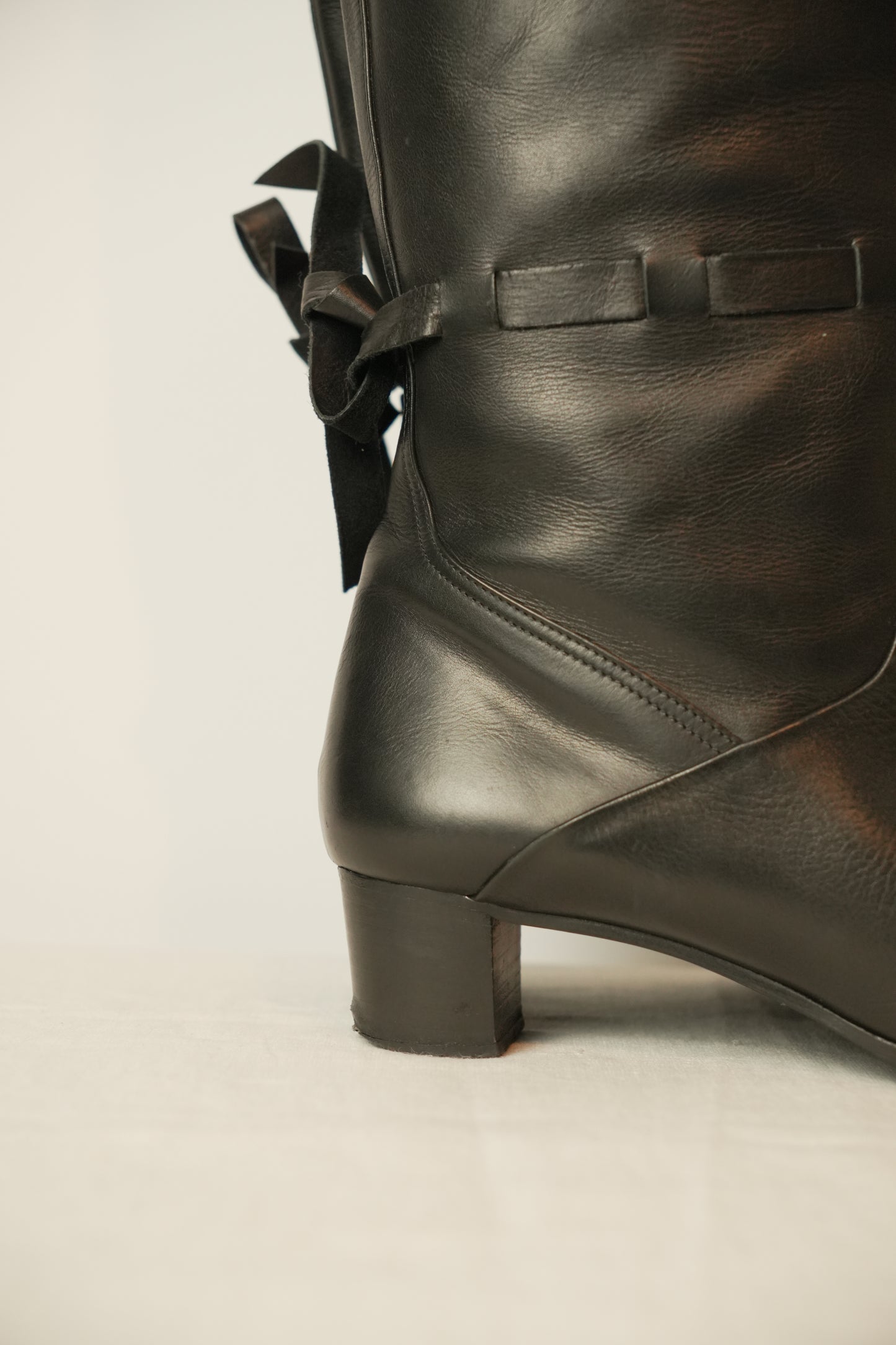 Hermes Leather Knee High Boots Sz 37.5 w box