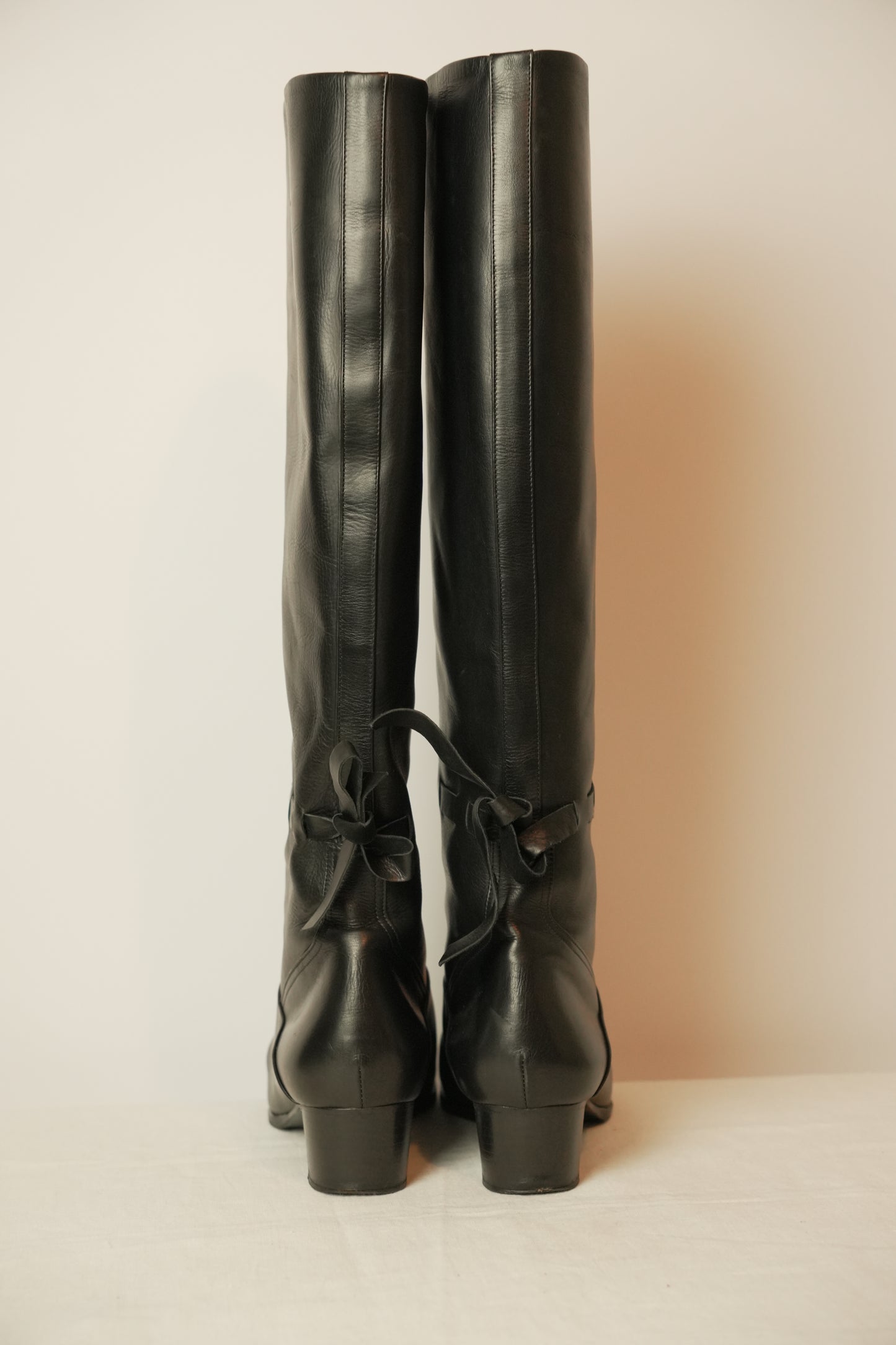 Hermes Leather Knee High Boots Sz 37.5 w box