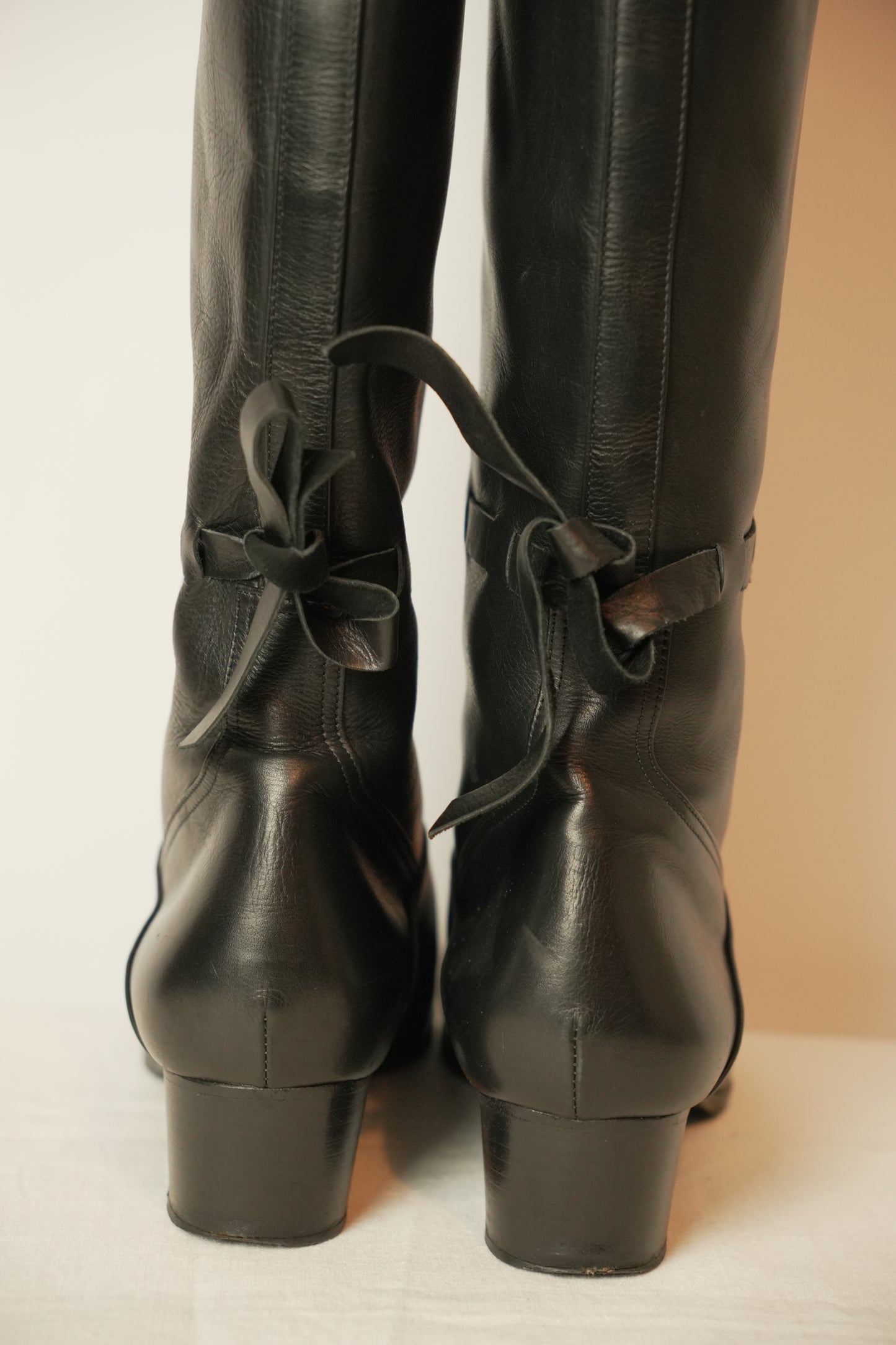 Hermes Leather Knee High Boots Sz 37.5 w box