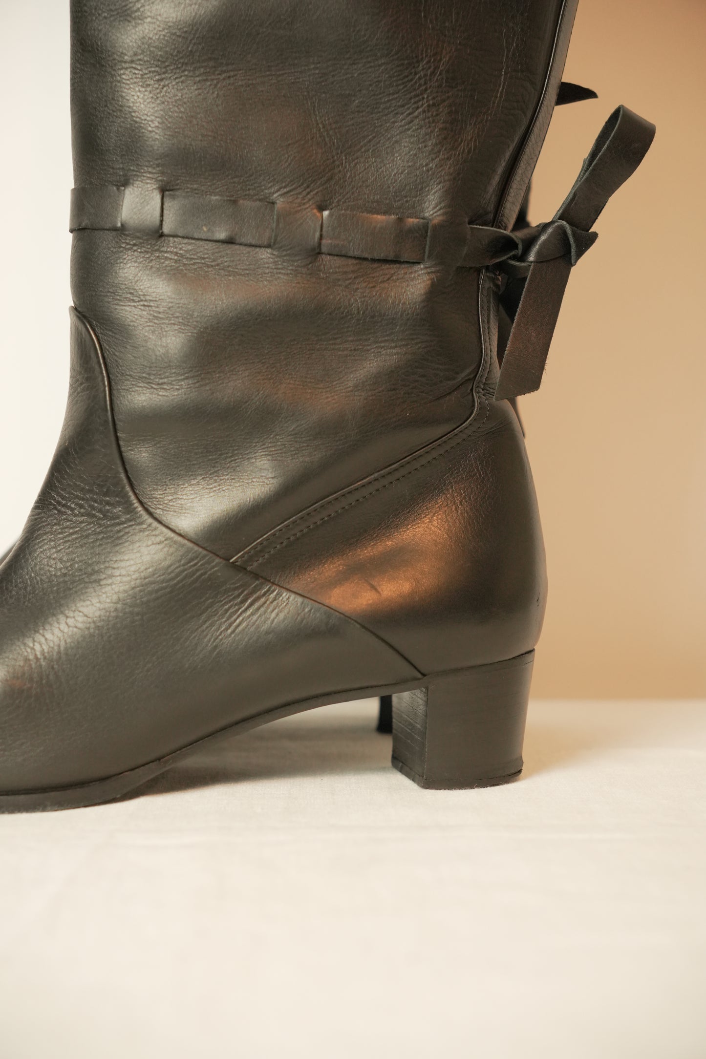 Hermes Leather Knee High Boots Sz 37.5 w box