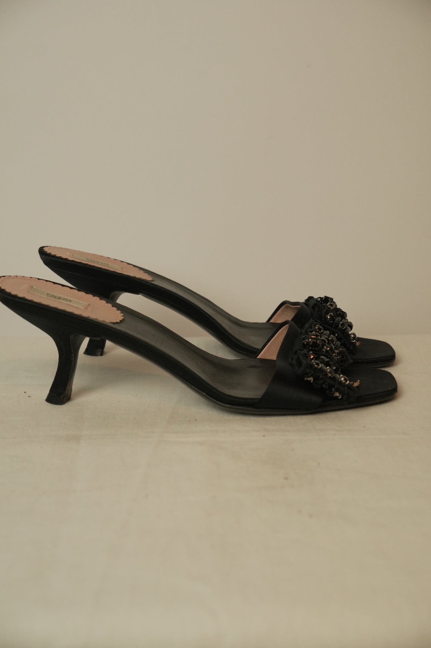 Prada Beaded Bow Sandals Sz 38.5