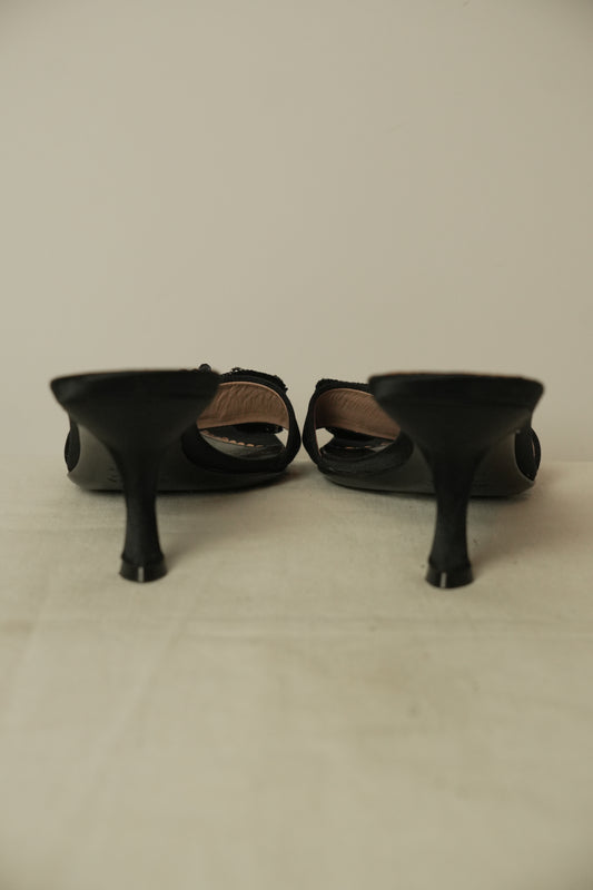 Prada Beaded Bow Sandals Sz 38.5