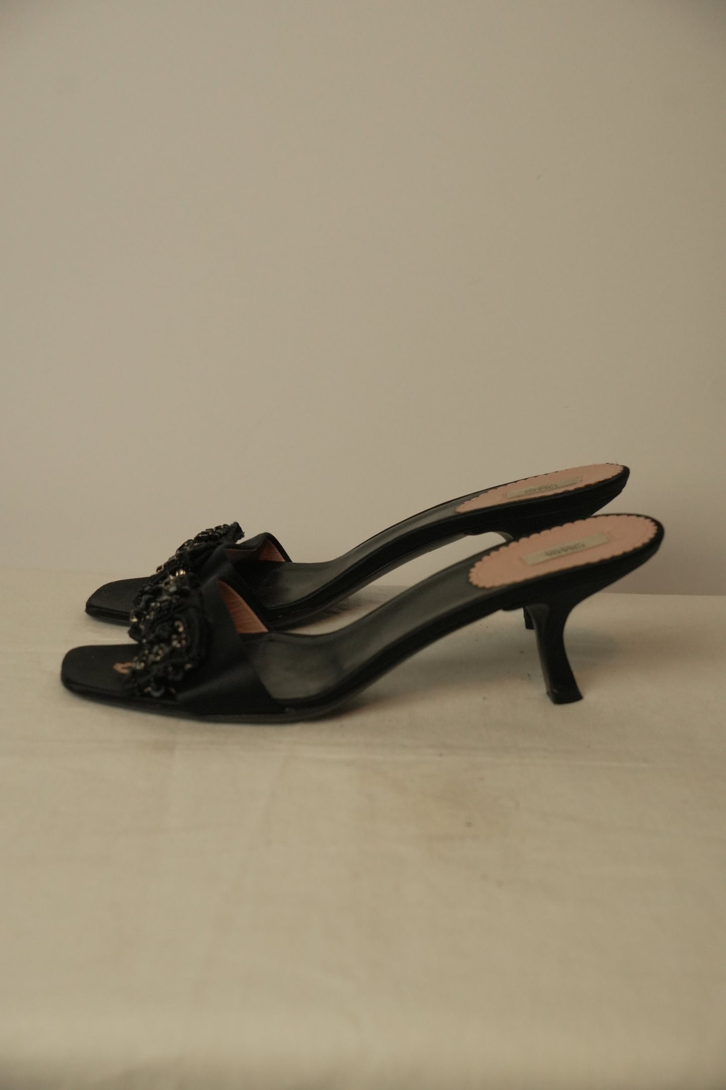 Prada Beaded Bow Sandals Sz 38.5