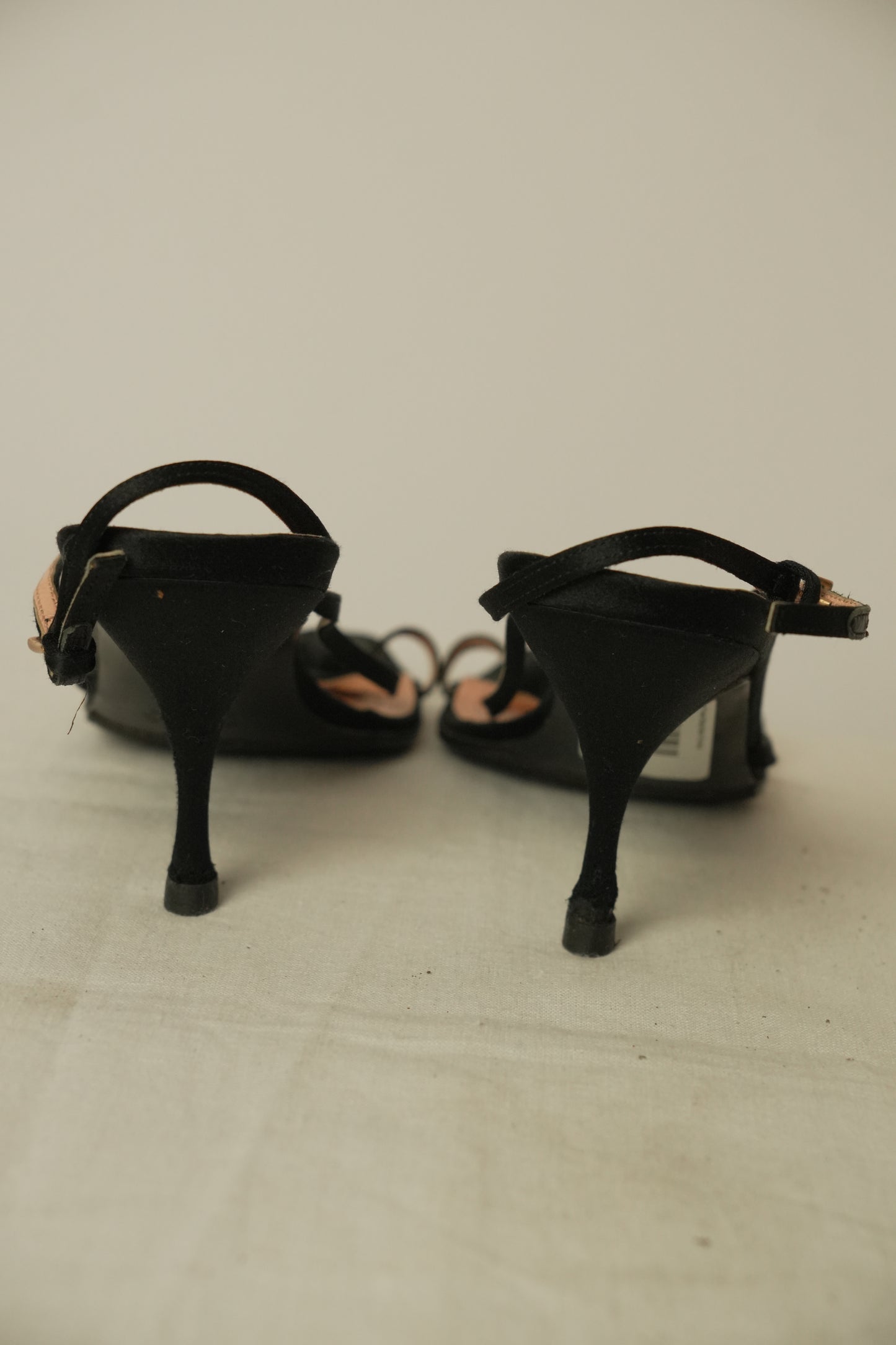Prada Satin Leaf Flower Strap Back Pumps