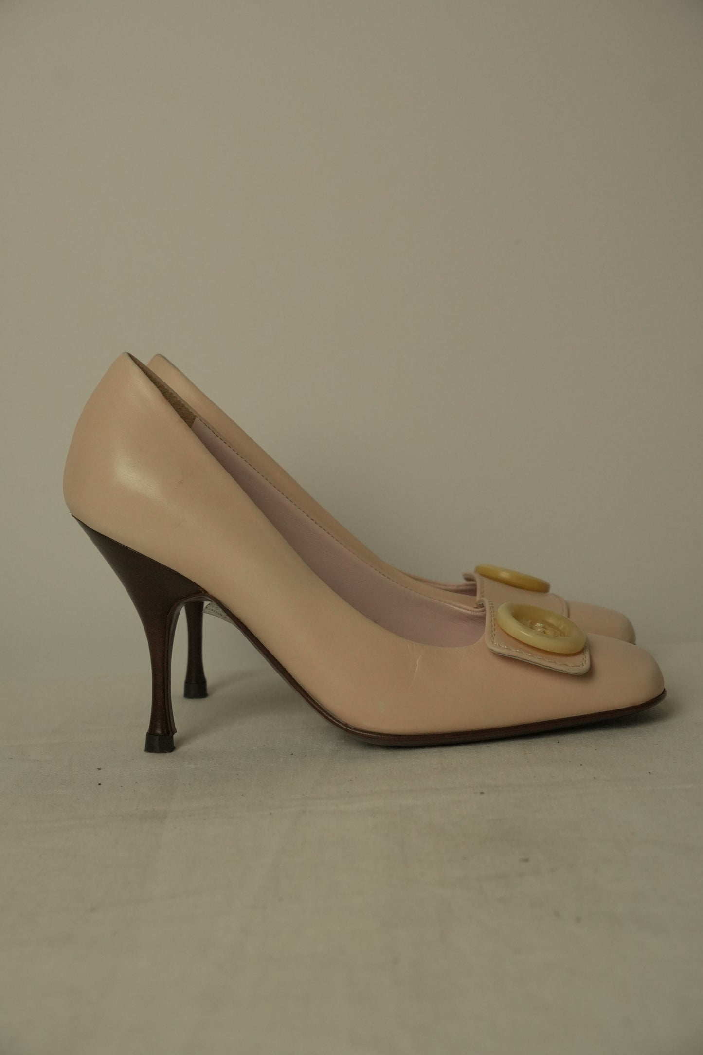 Celine Michael Kors Era Button Pink Pumps Heels Sz36.5