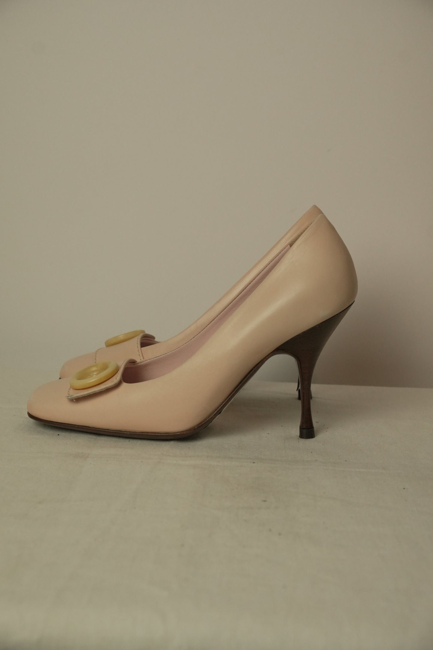 Celine Michael Kors Era Button Pink Pumps Heels Sz36.5