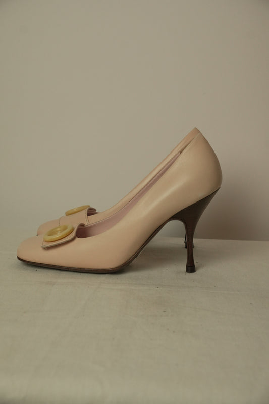 Celine Michael Kors Era Button Pink Pumps Heels Sz36.5