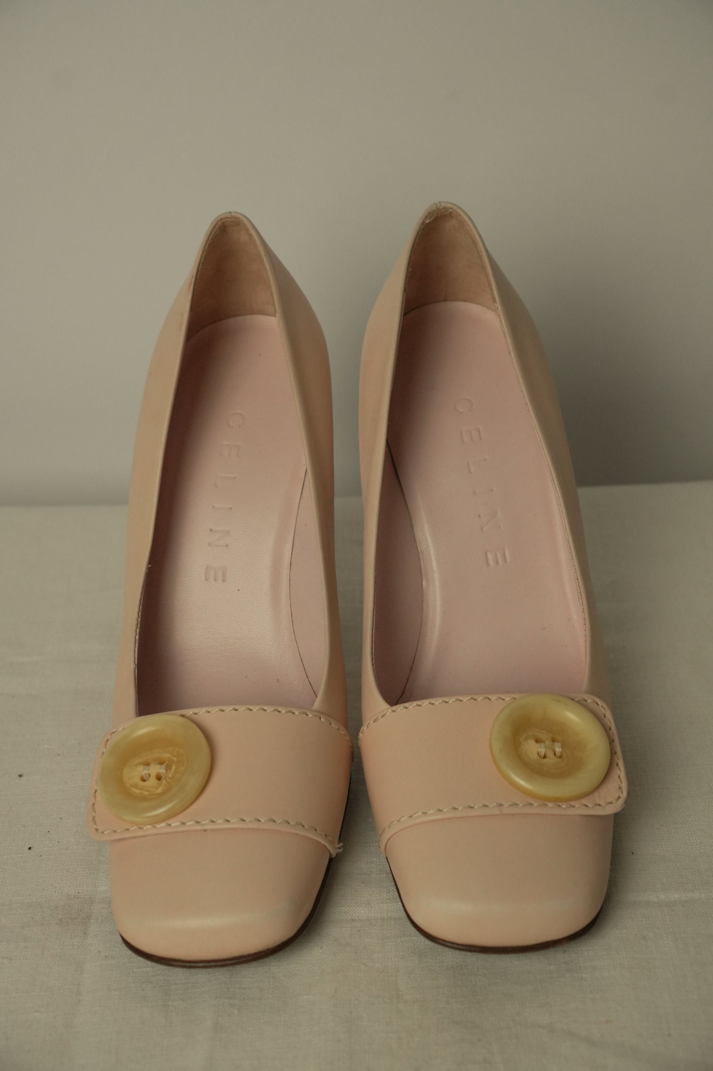 Celine Michael Kors Era Button Pink Pumps Heels Sz36.5