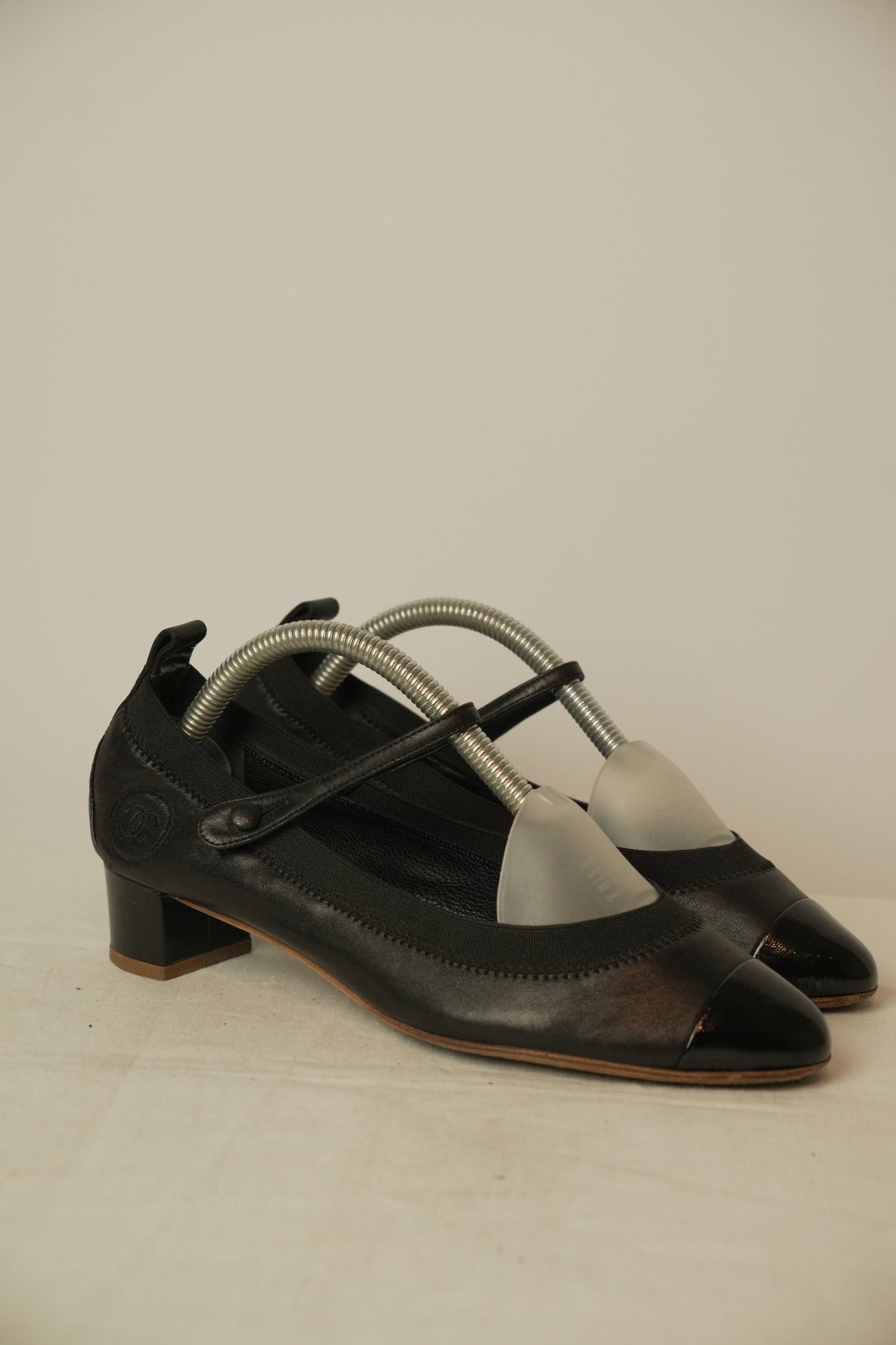 Chanel Black Heel Ballet Flat Sz 36