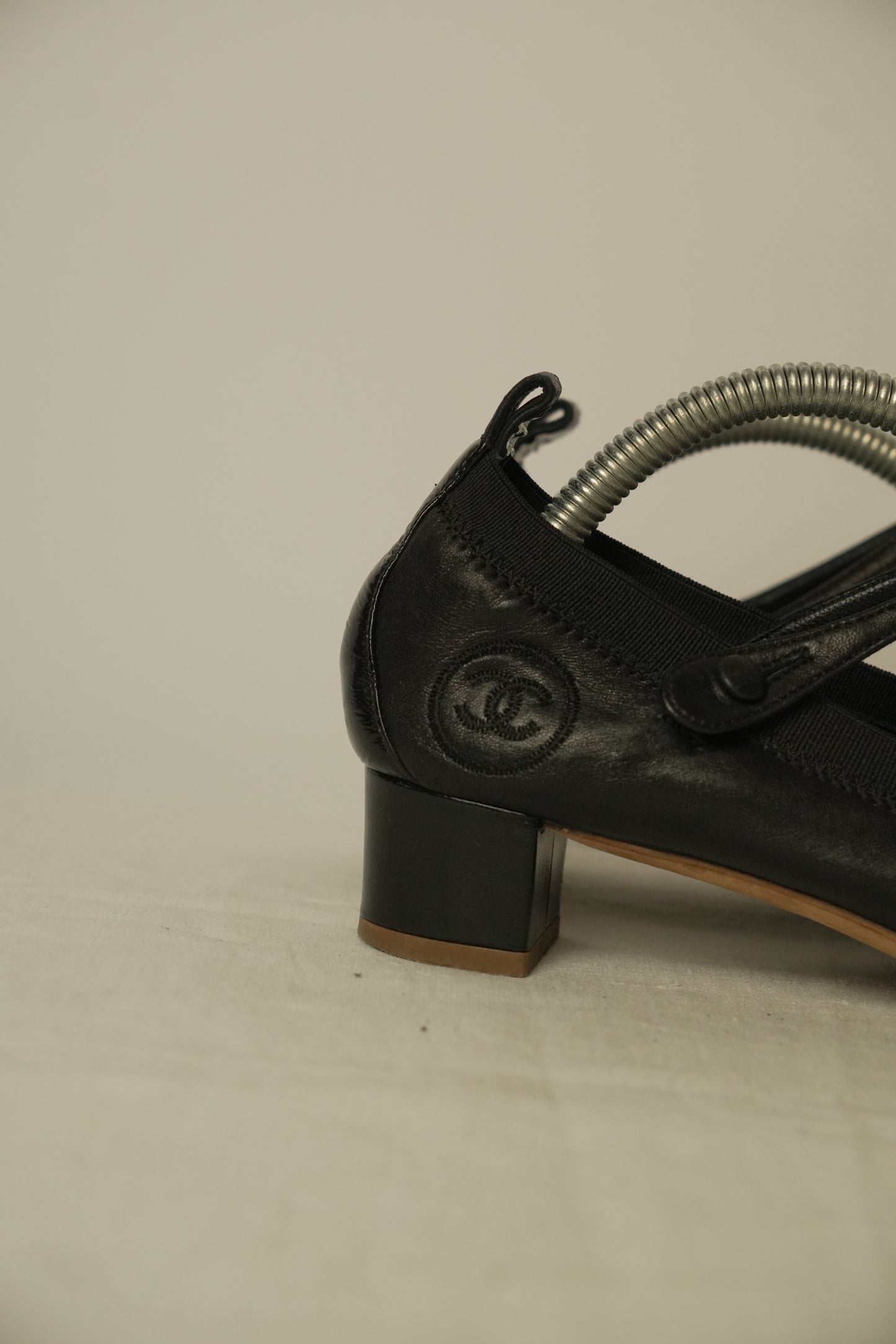 Chanel Black Heel Ballet Flat Sz 36