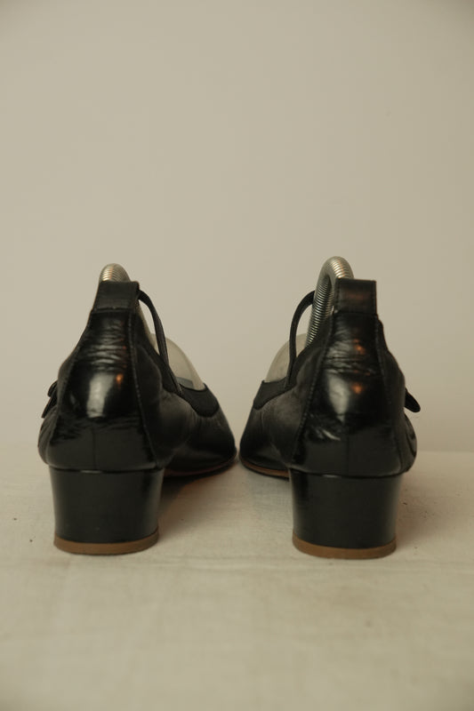 Chanel Black Heel Ballet Flat Sz 36
