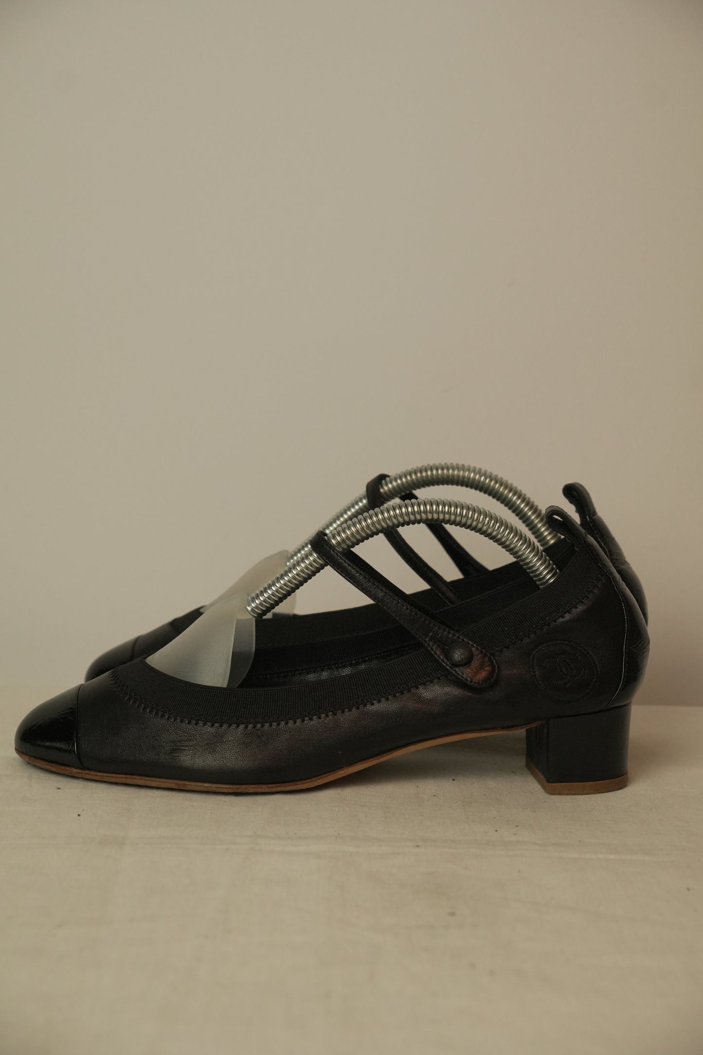 Chanel Black Heel Ballet Flat Sz 36