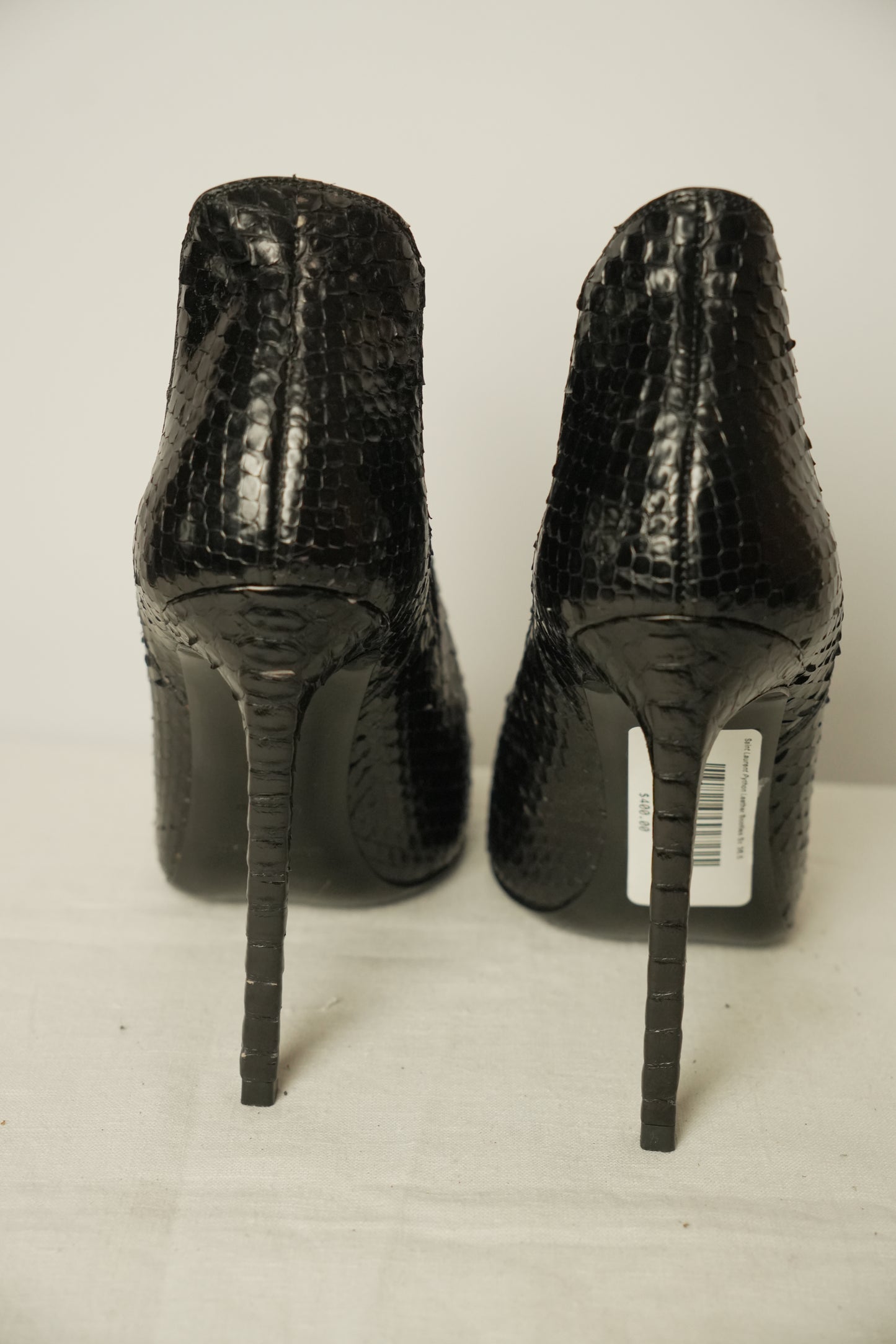Saint Laurent Python Leather Booties Sz 36.5