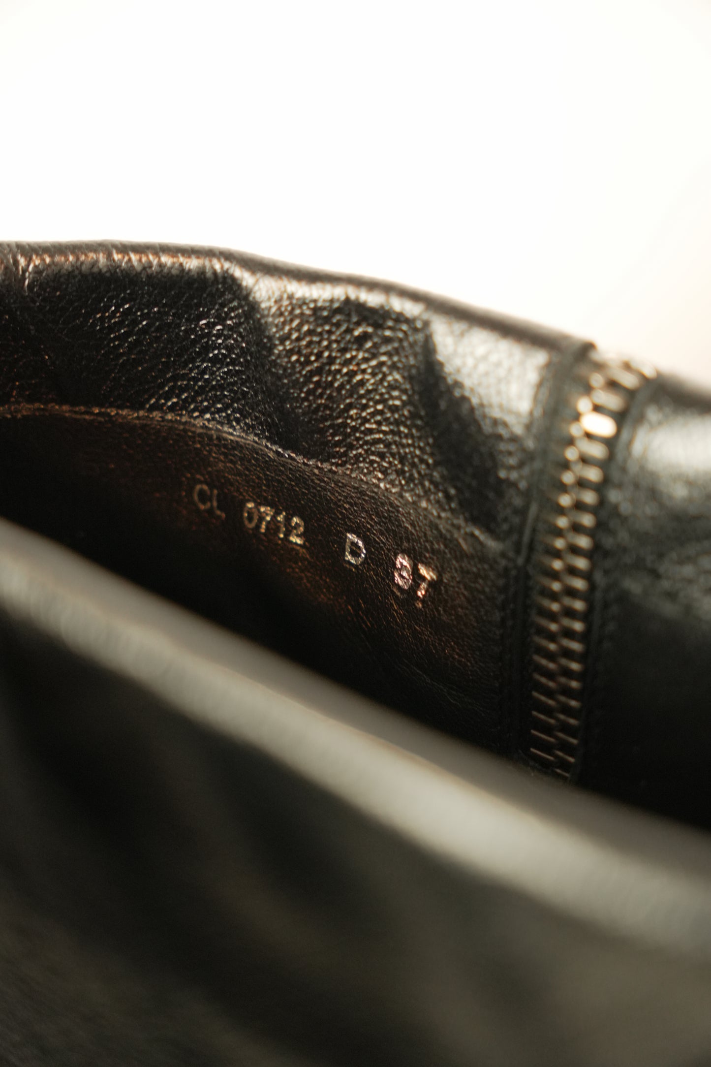 Christian Dior Black Leather Boots w Zipper Tassel Sz37