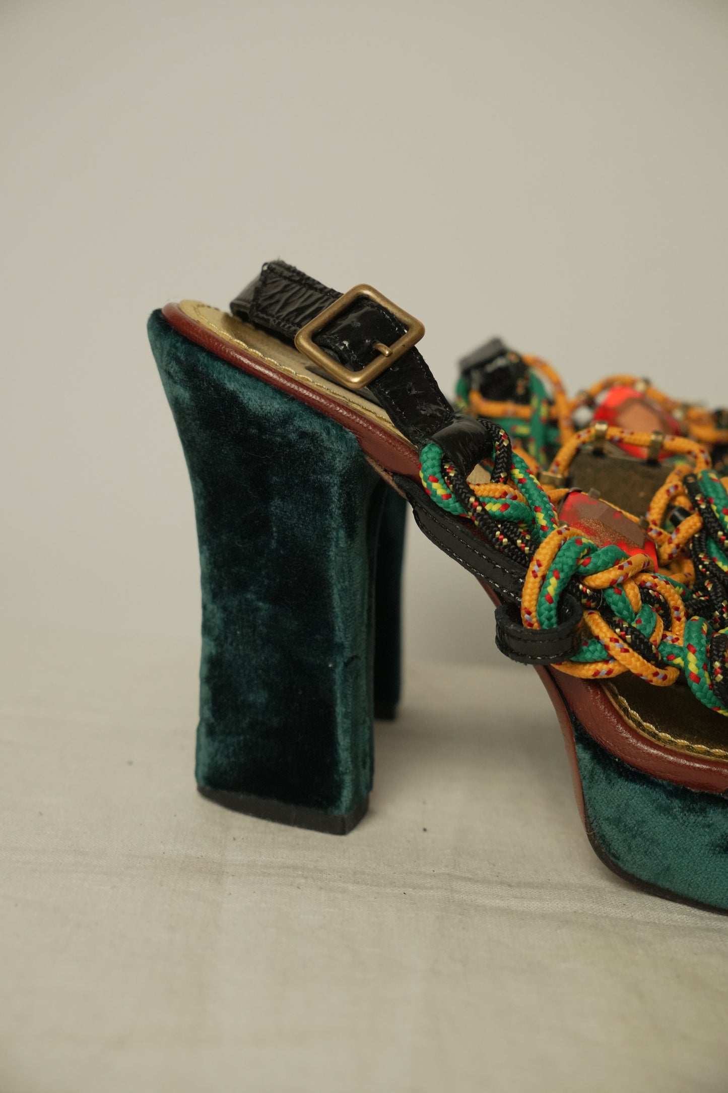 Marc Jacobs Rope Platform Velvet Heels Sz 37