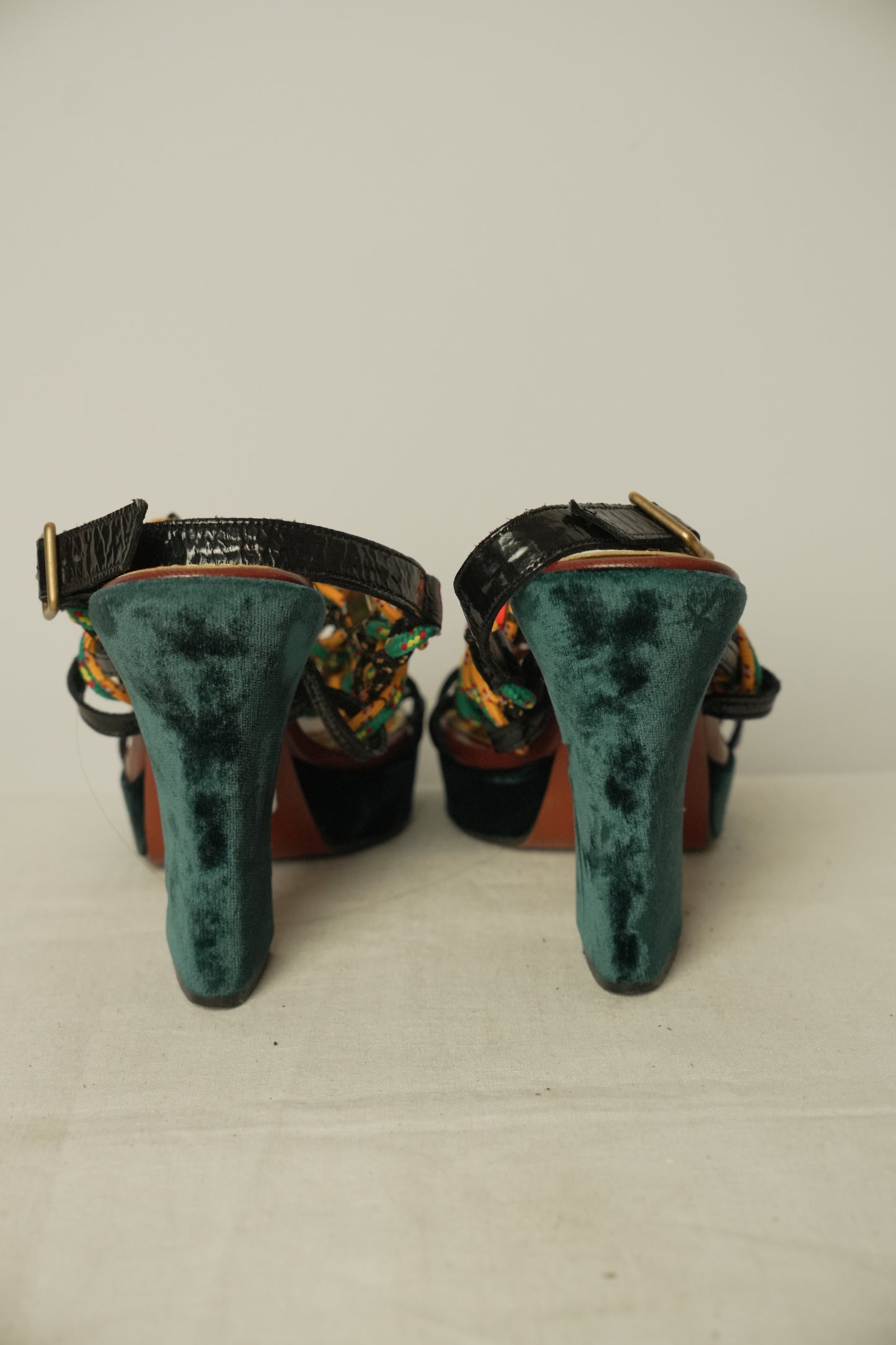 Marc Jacobs Rope Platform Velvet Heels Sz 37
