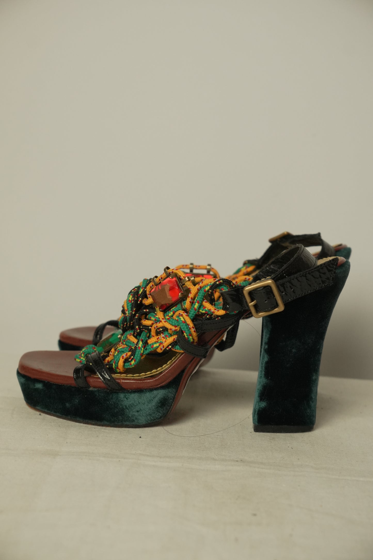 Marc Jacobs Rope Platform Velvet Heels Sz 37