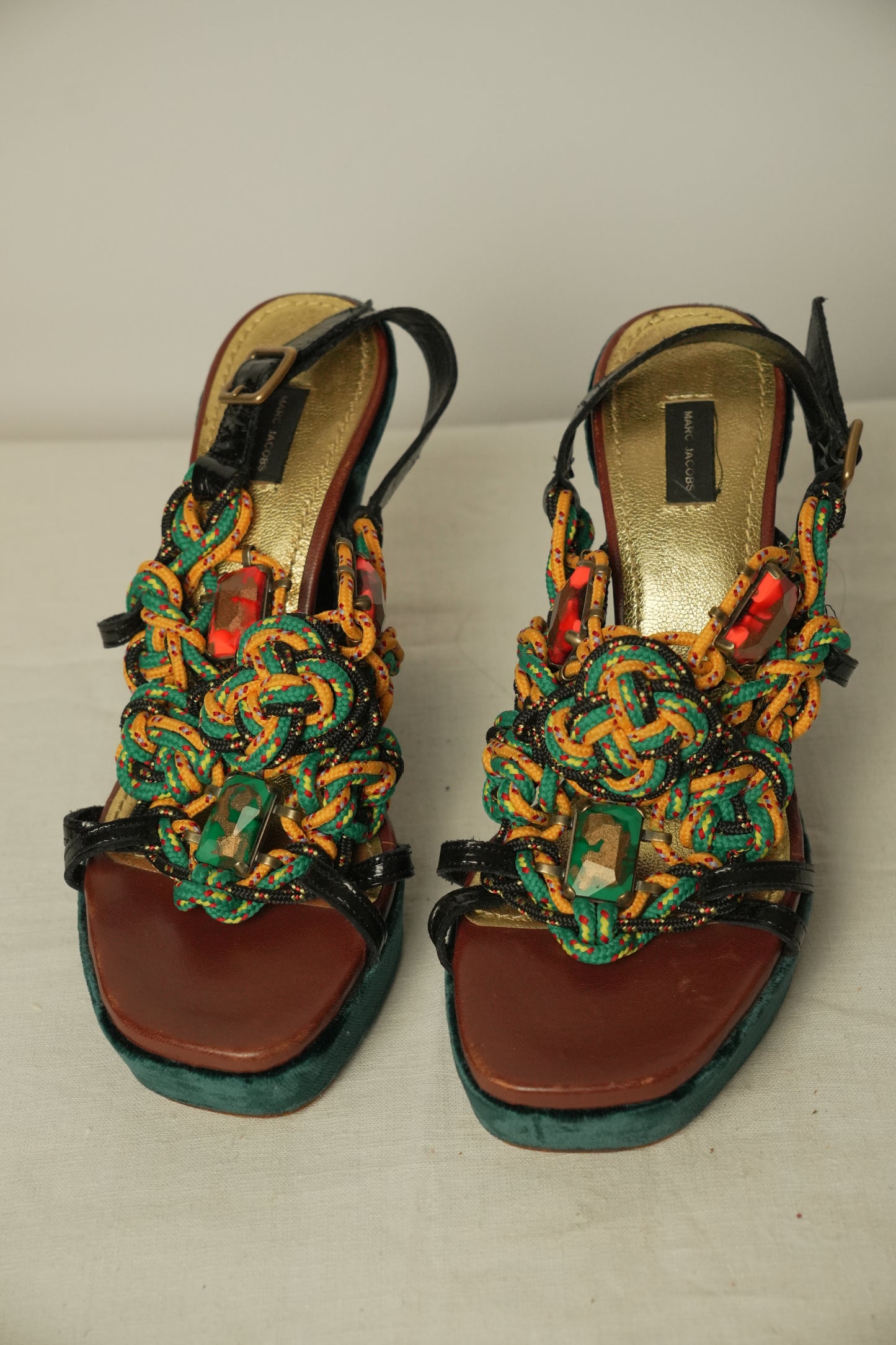Marc Jacobs Rope Platform Velvet Heels Sz 37
