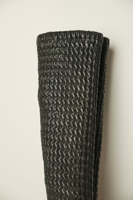 Bottega Veneta Intrecciato Leather woven flat Boots sz 6.5 with dust bag