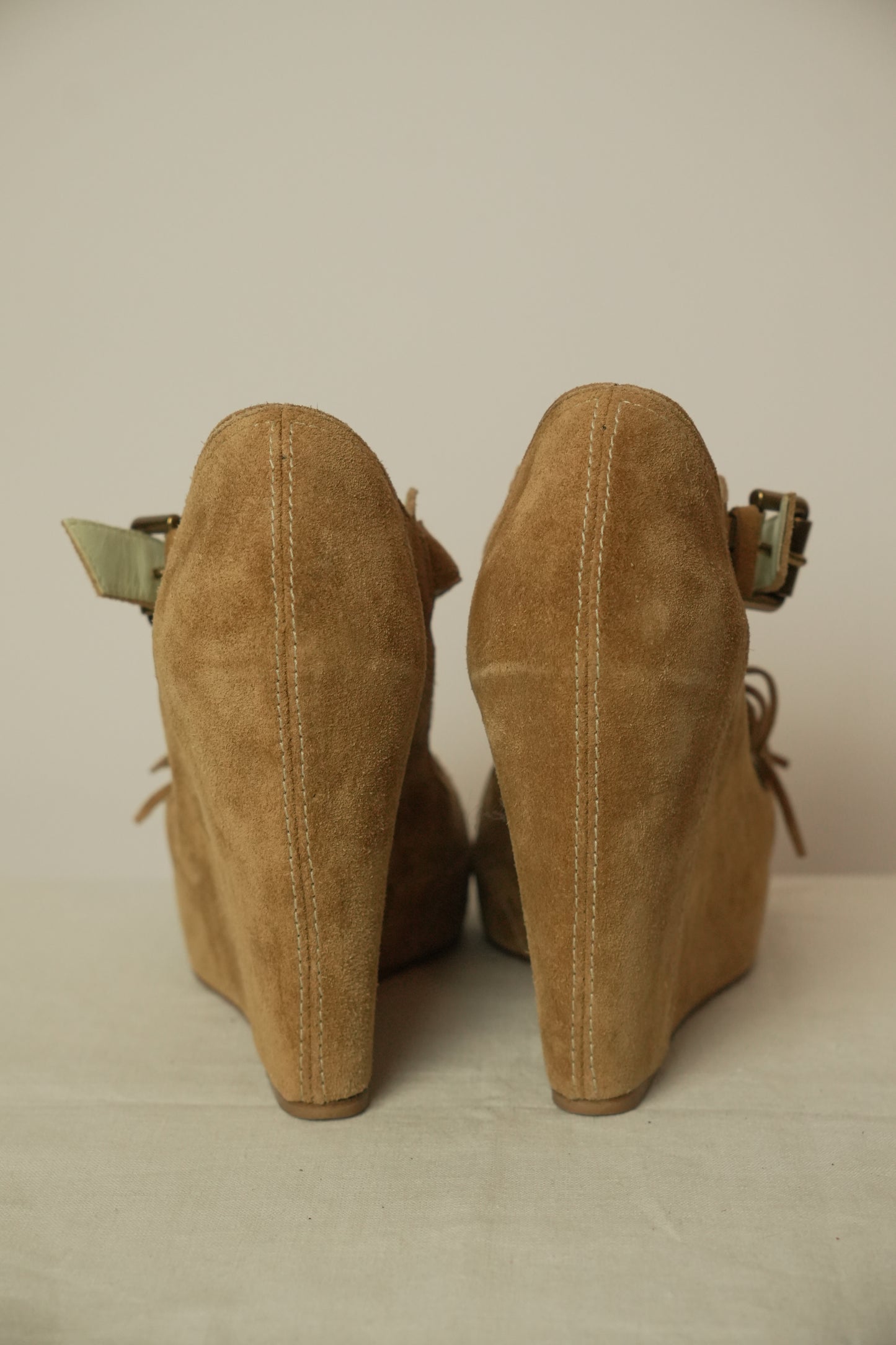 Etro Suede Leather Platform Fringe Heels Sz 38