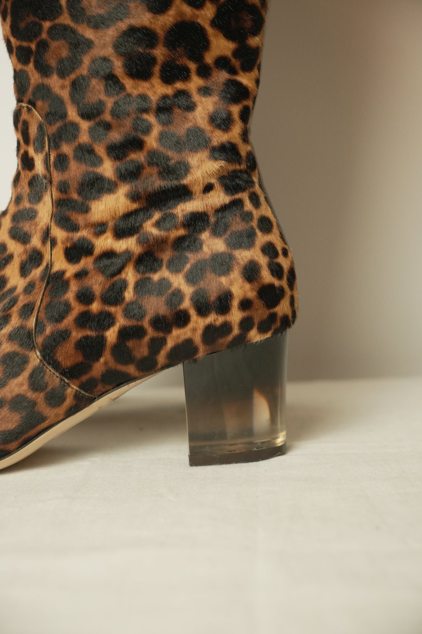 Salvatore Ferragamo Leopard Fur Knee High boots Sz 7