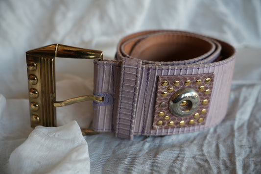 Versace Gold Hardwear Lilac buckle belt