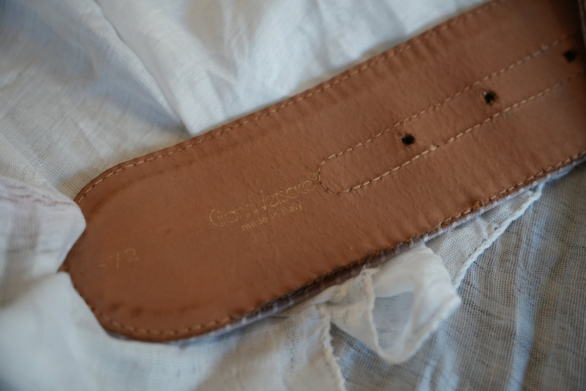Versace Gold Hardwear Lilac buckle belt