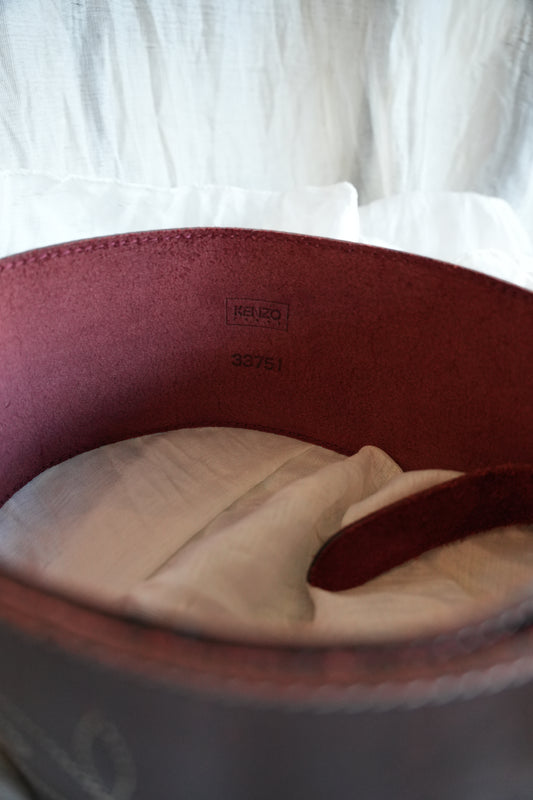 Kenzo Brown Belt Western Stitching