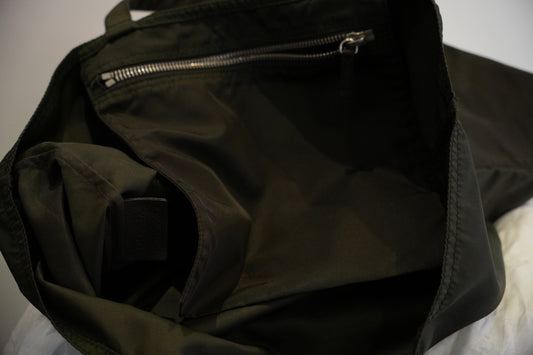 Prada Khaki Nylon Tote Bag w Robot 2005