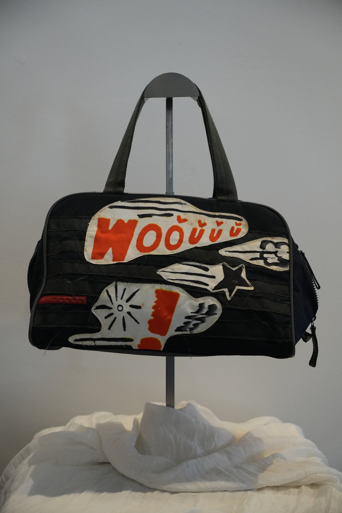 Prada Sports Woouuu Patchwork Boston Bag