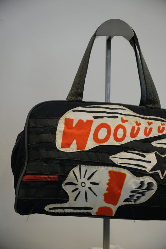Prada Sports Woouuu Patchwork Boston Bag