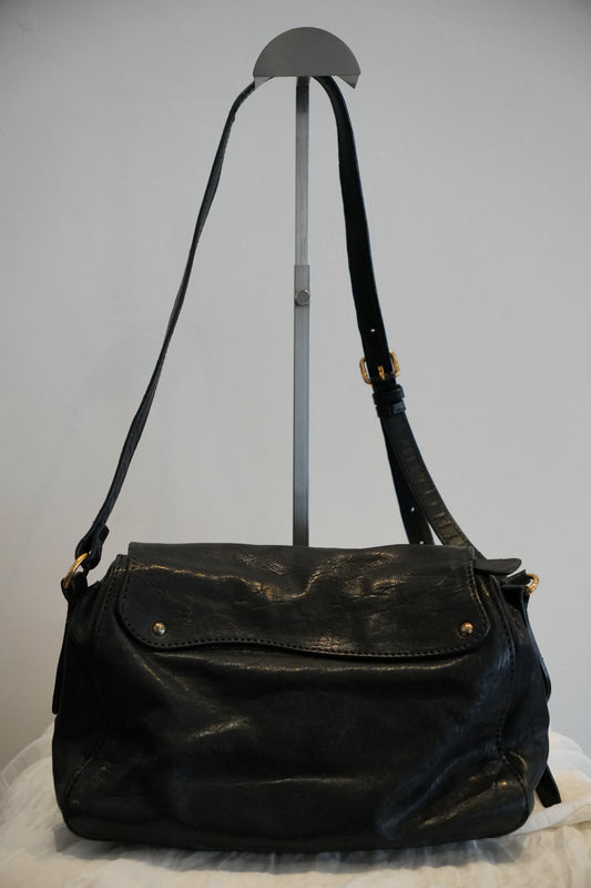 Miu Miu Black Leather Western Stud Crossbody Bag