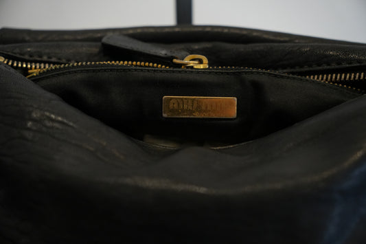 Miu Miu Black Leather Western Stud Crossbody Bag