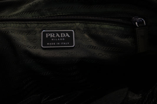 Prada Red Nylon Bowling Bag w Lock, Double Strap Handbag