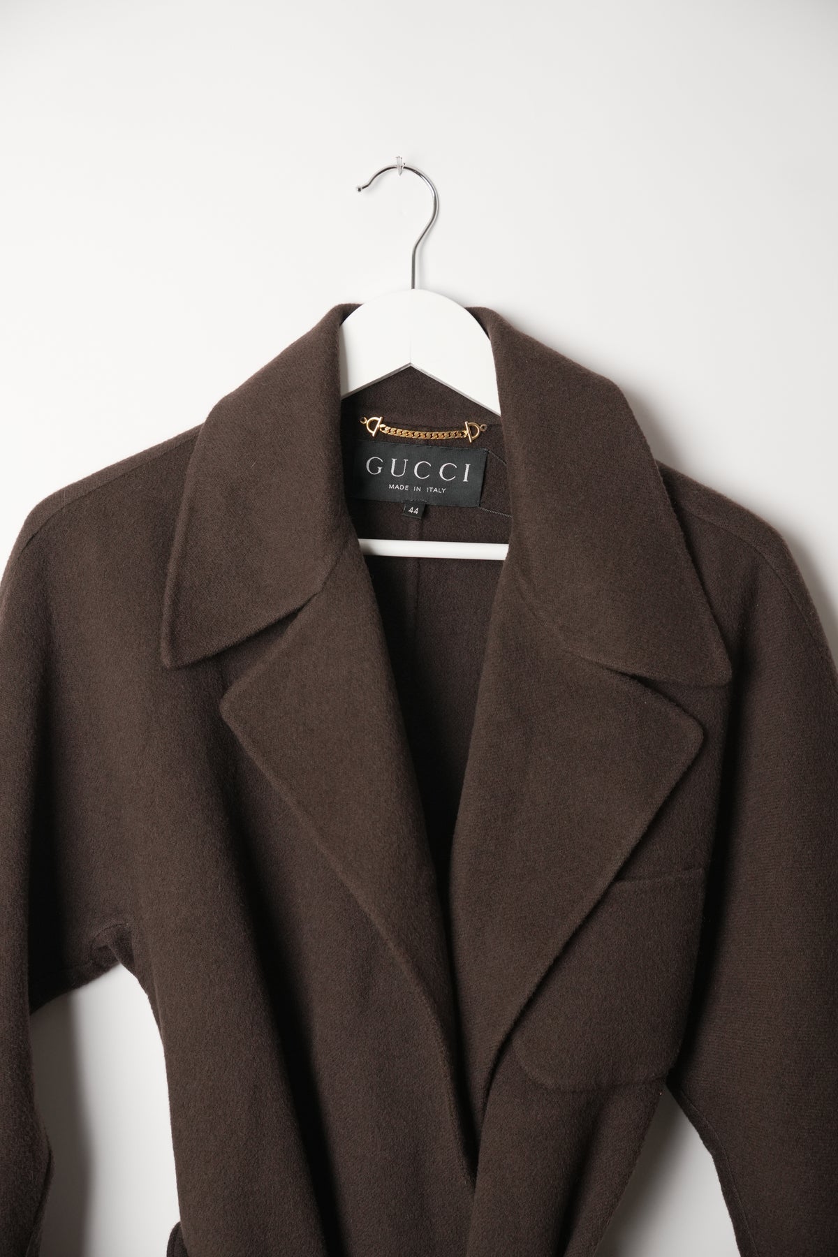 Gucci Brown Wool Wrap Coat