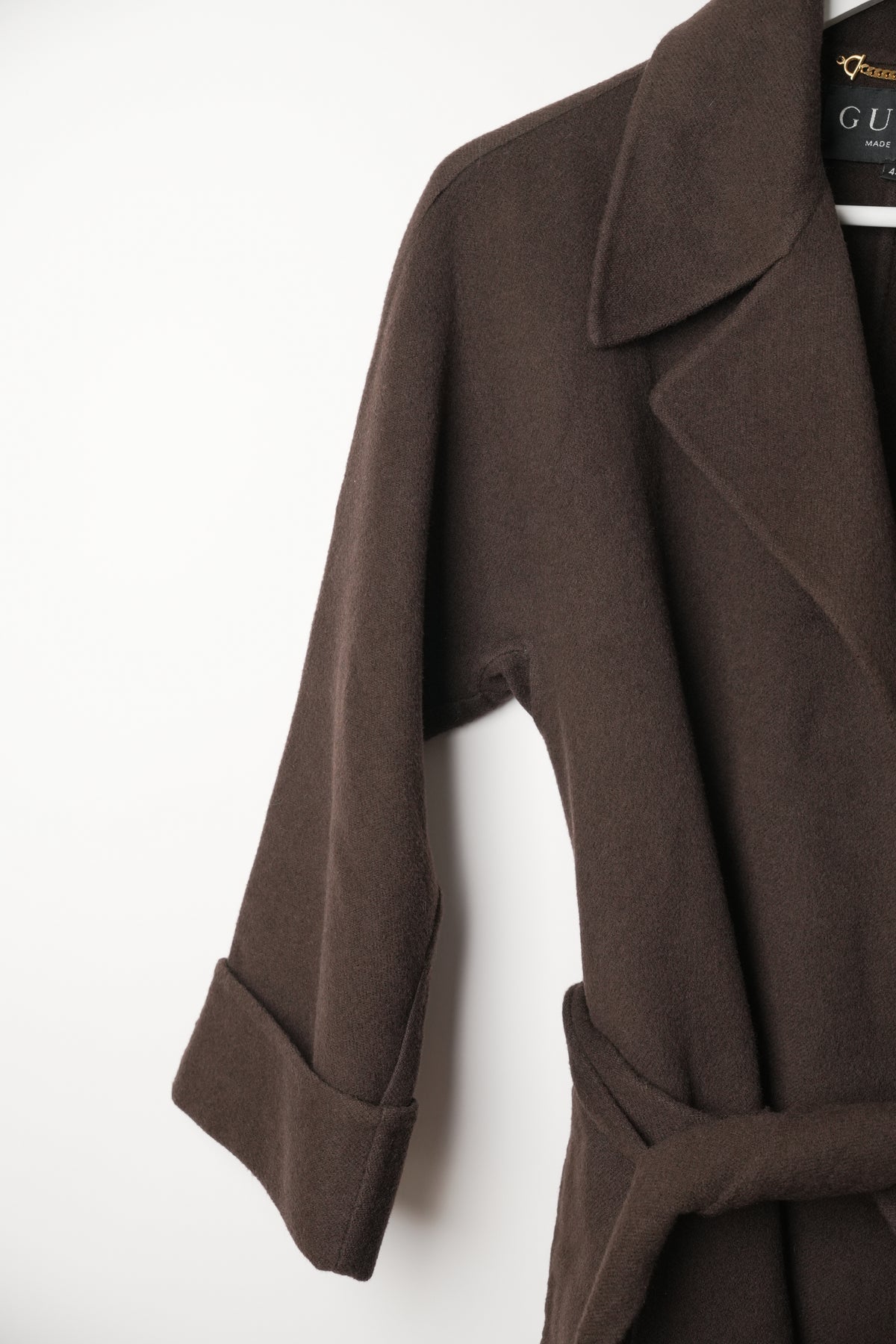 Gucci Brown Wool Wrap Coat