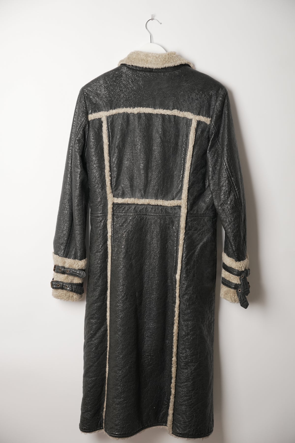 Anna Sui Suede Double Breasted w Shearling Collar & Trimming Coat