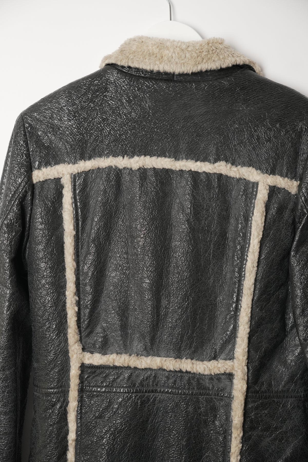 Anna Sui Suede Double Breasted w Shearling Collar & Trimming Coat
