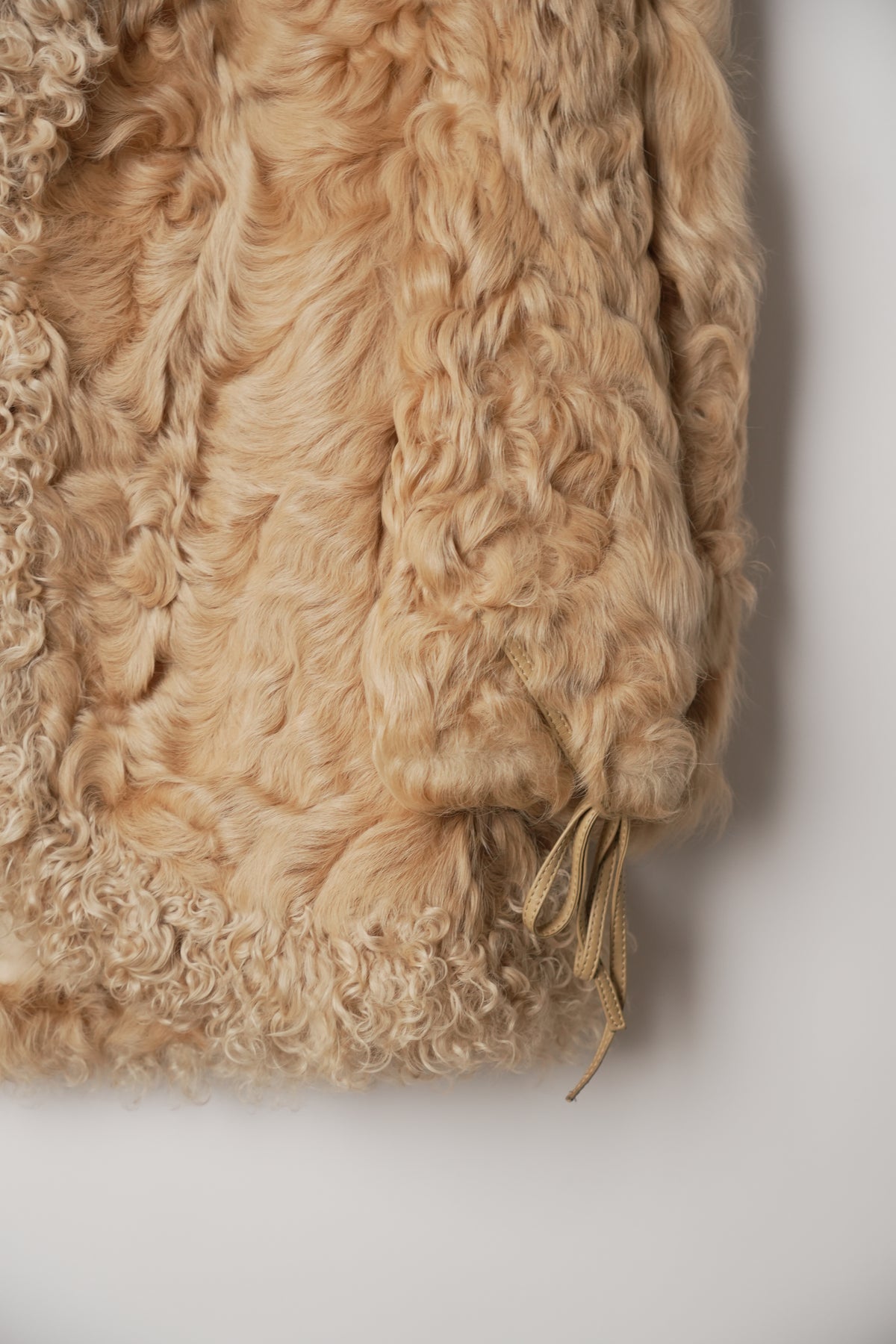 Parion Shaggy Beige Fur Coat